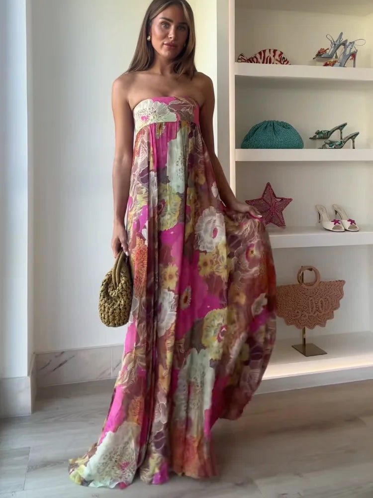 Damen Maxikleid mit Blumenmuster für Hochzeitsgäste (2)