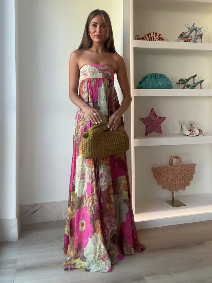 Damen Maxikleid mit Blumenmuster für Hochzeitsgäste (3)