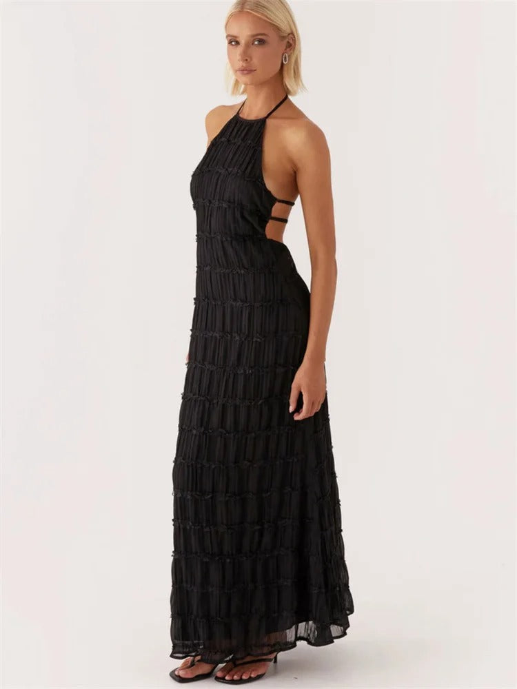 Damen Maxikleid mit Halter-Ausschnitt für Hochzeitsgäste