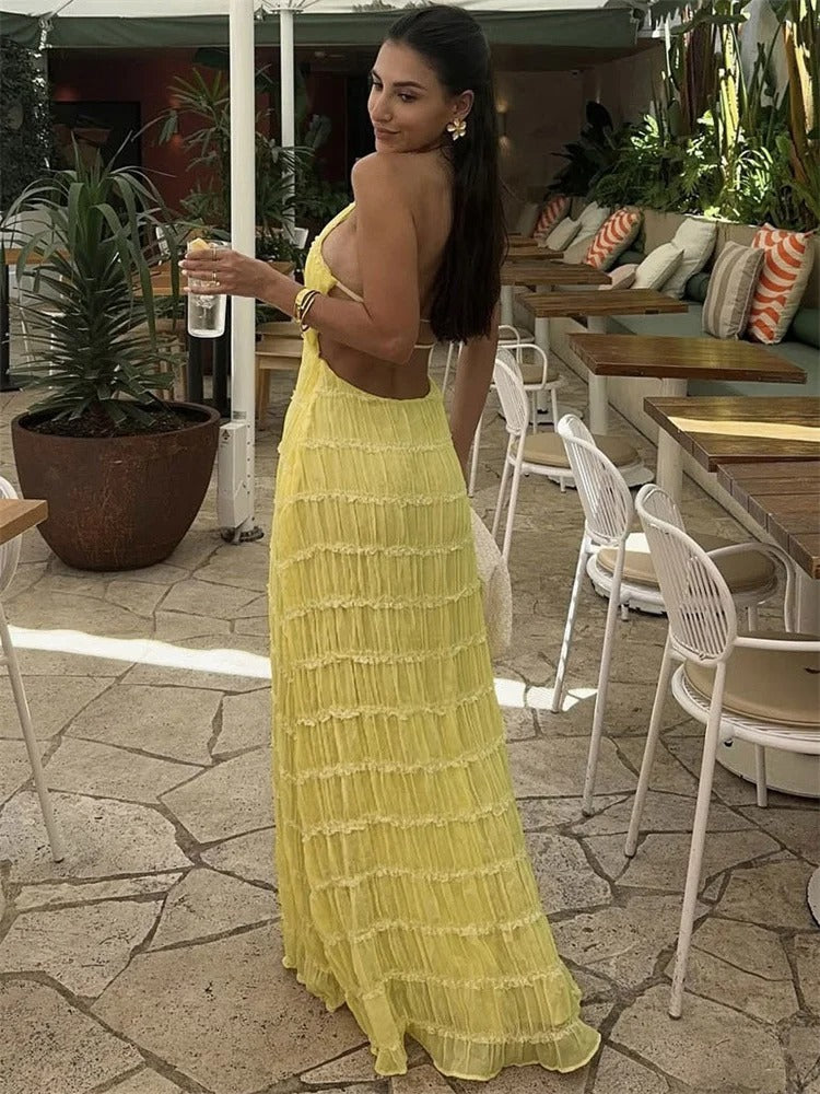 Damen Maxikleid mit Halter-Ausschnitt für Hochzeitsgäste (8)
