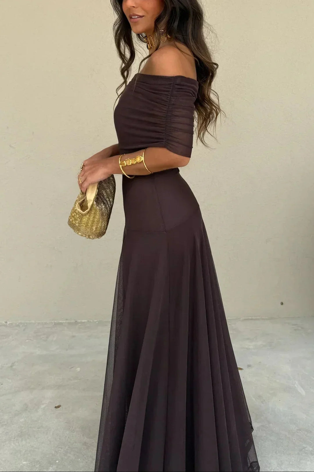 Damen Maxikleid mit One-Shoulder für Hochzeitsgäste und formale Sommerabende (2)