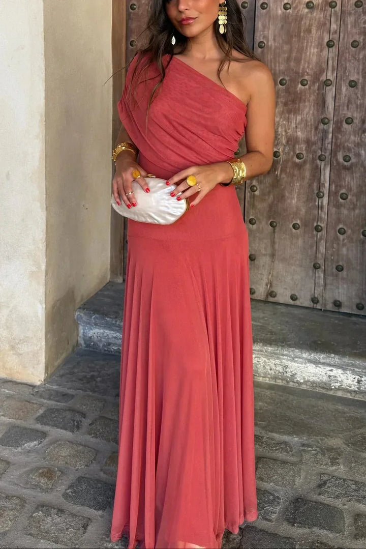 Damen Maxikleid mit One-Shoulder für Hochzeitsgäste und formale Sommerabende (6)