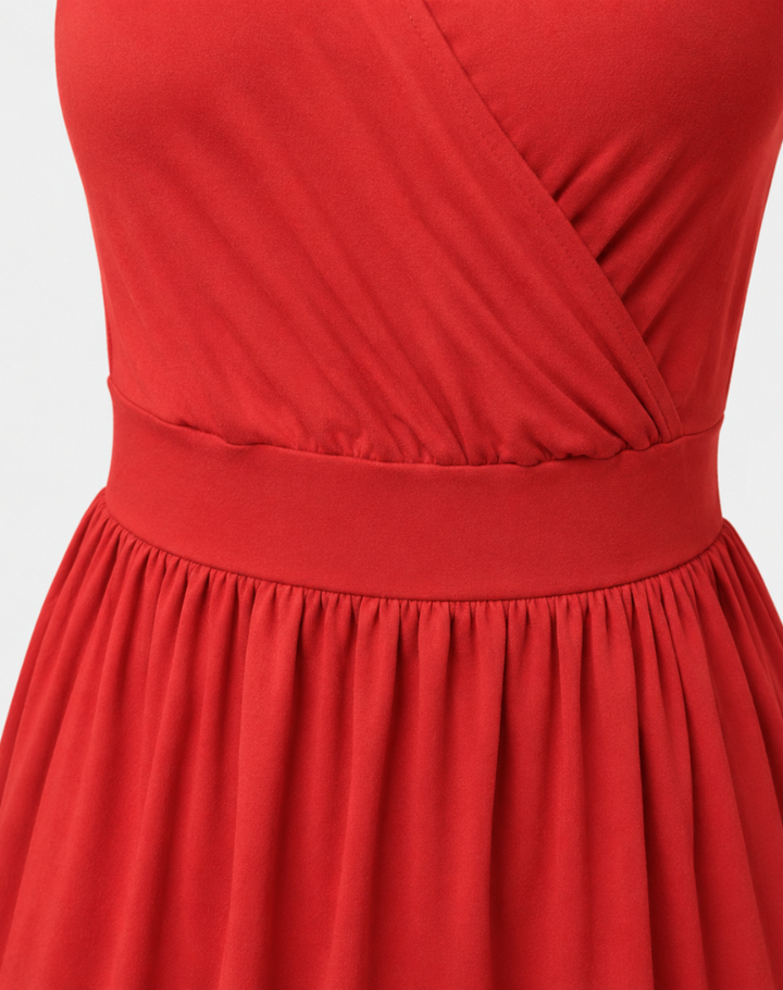 Damen Maxikleid mit Schlitz und asymmetrischer Schulter (10)
