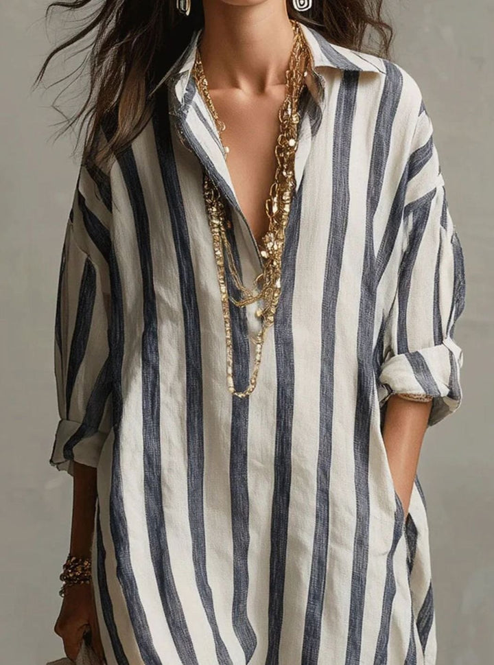 Damen Midi Bluse aus feinem Leinen (3)