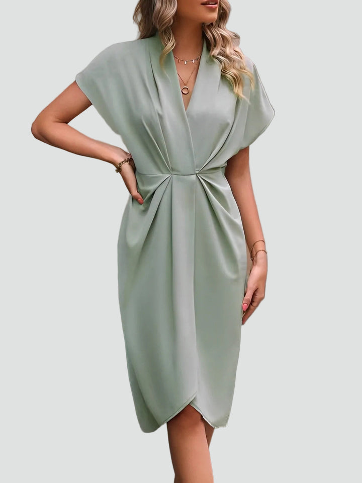 Damen Midi Cocktailkleid mit Wickelschnitt (7)