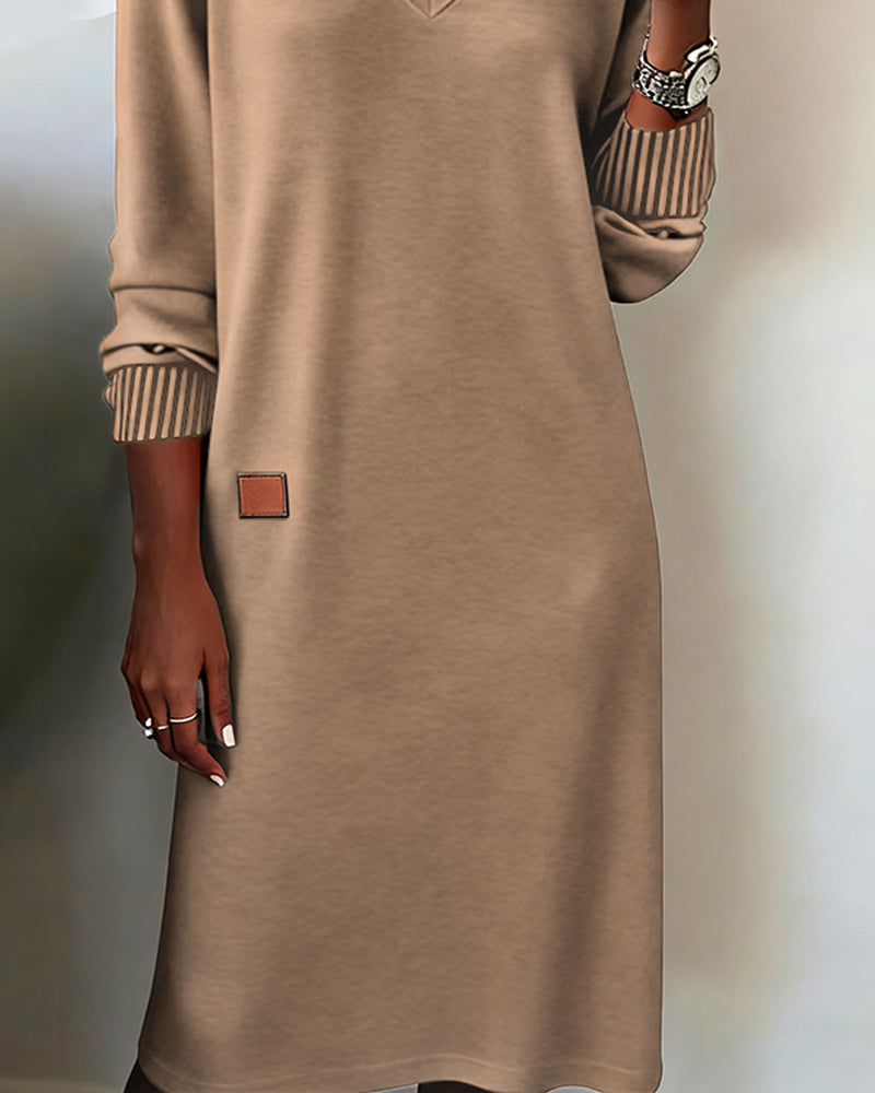 Damen Midi-Strickkleid gemütlich für Herbst (3)