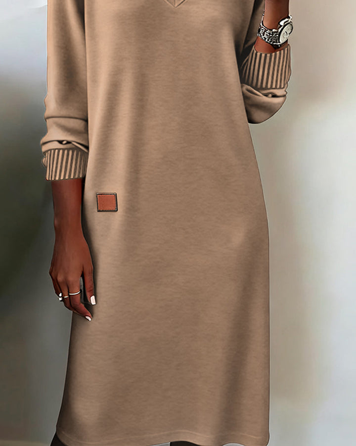 Damen Midi-Strickkleid gemütlich für Herbst (3)