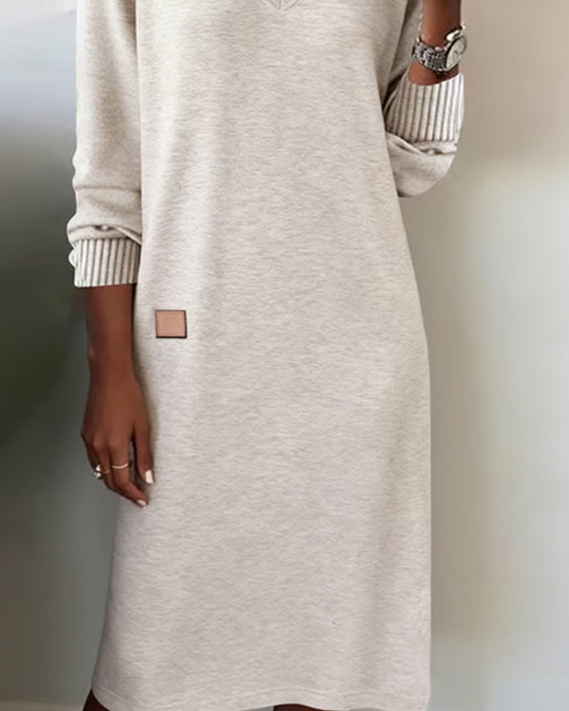 Damen Midi-Strickkleid gemütlich für Herbst (6)