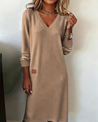 Nora | Damen Midi-Strickkleid gemütlich für Herbst