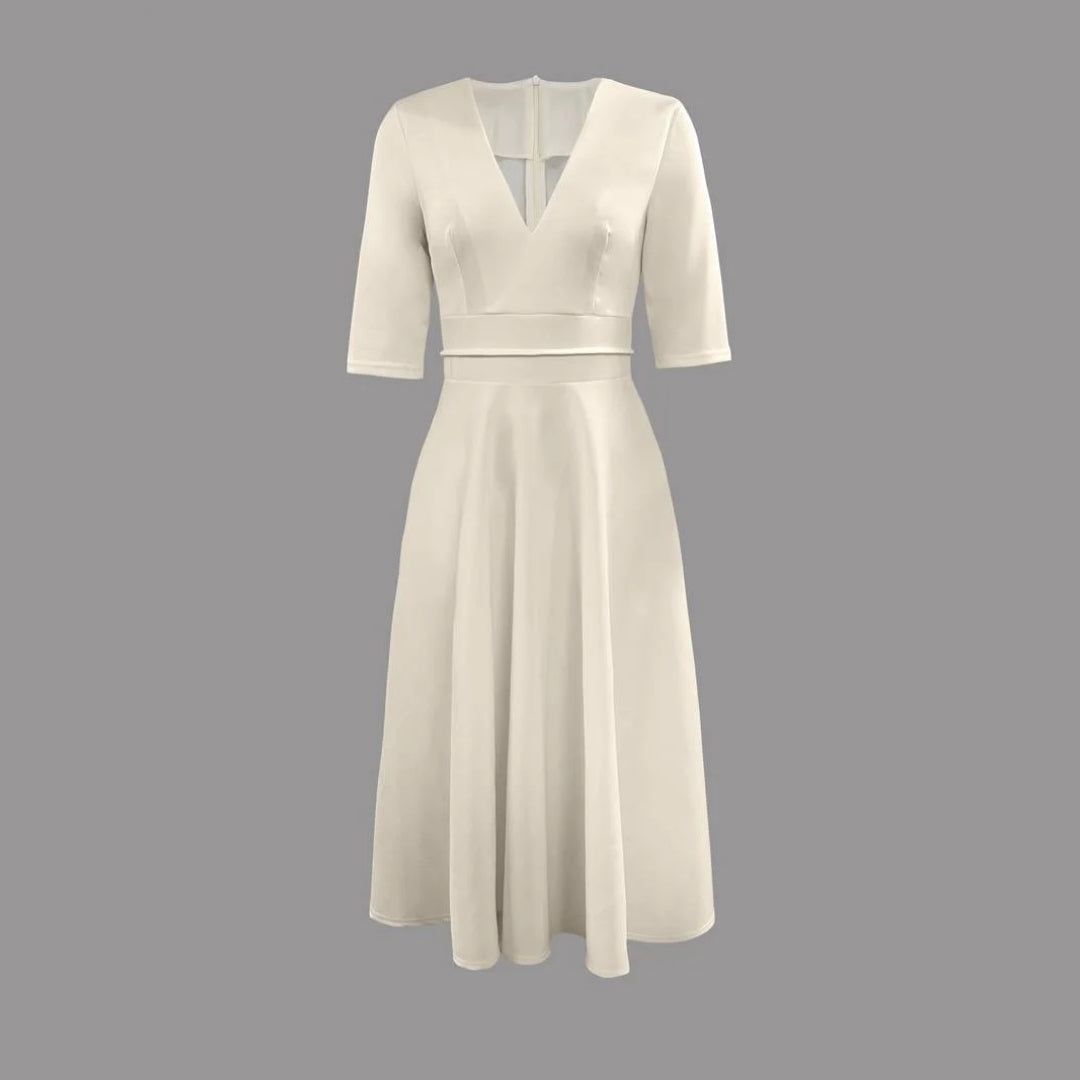Damen Midikleid für Hochzeitsgäste im Sommer in Weiß 2