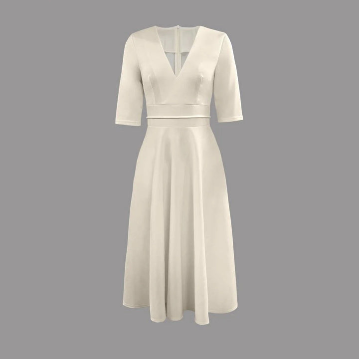 Damen Midikleid für Hochzeitsgäste im Sommer in Weiß 2