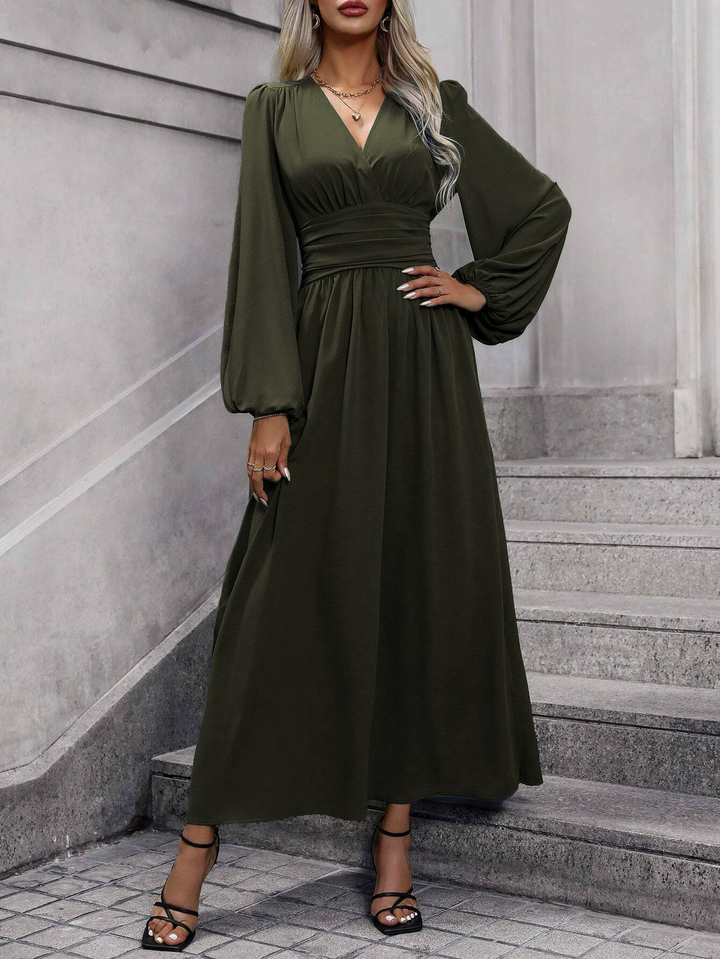 Damen Midikleid mit Schlitz für Hochzeitsgäste in Grün