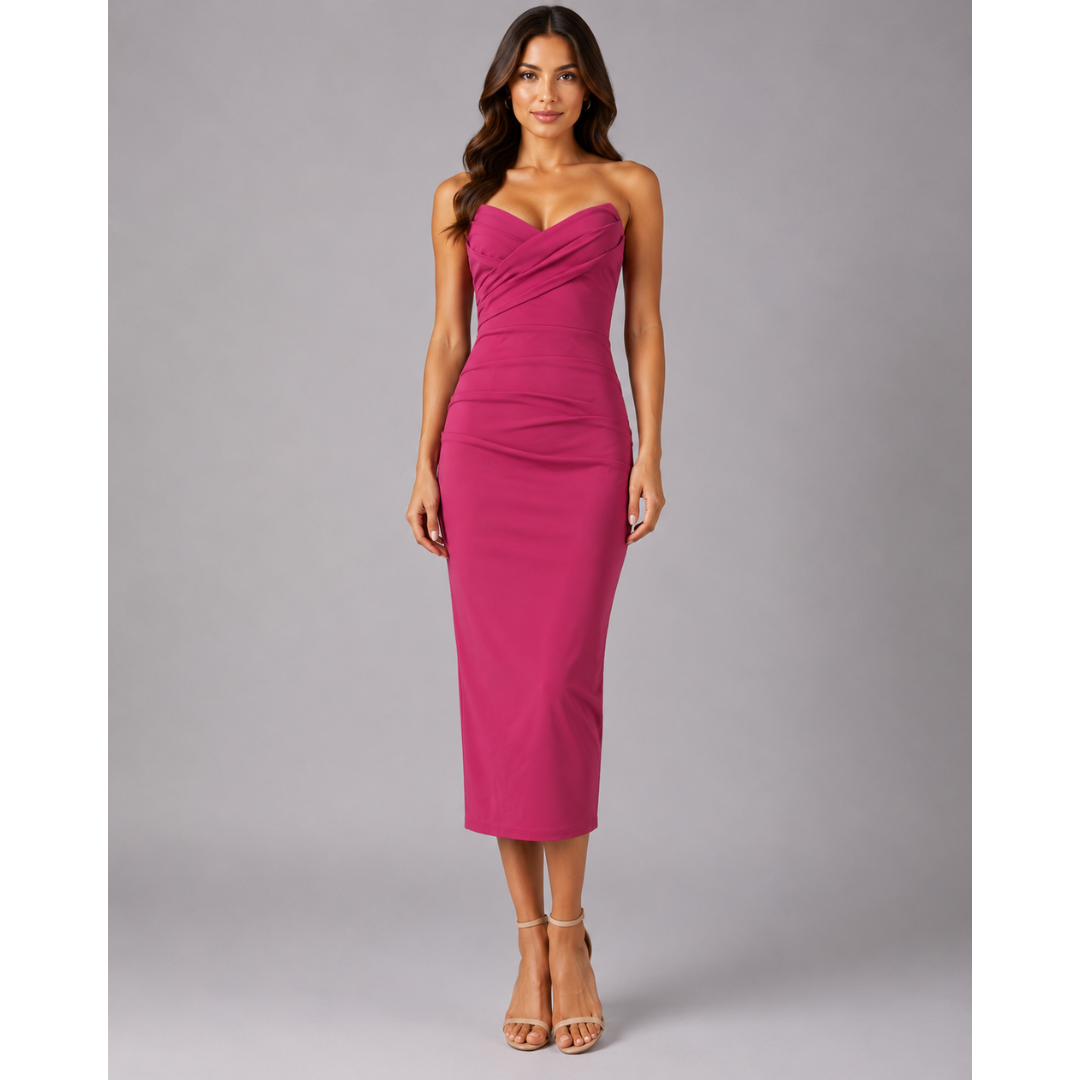 Damen Mini Kleid für Hochzeitsgäste im Sommer in Hellrosa