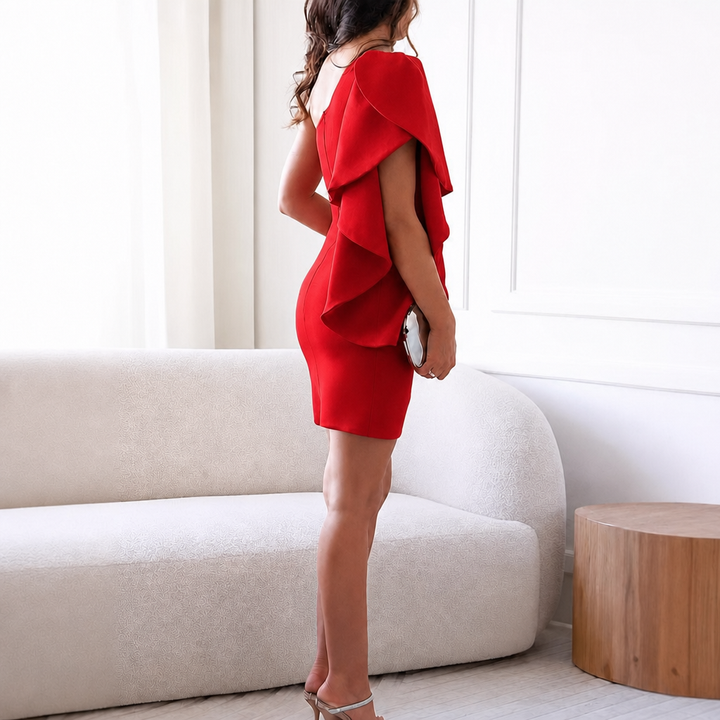 Damen Minikleid mit Rüsche für Hochzeitsgäste (8)