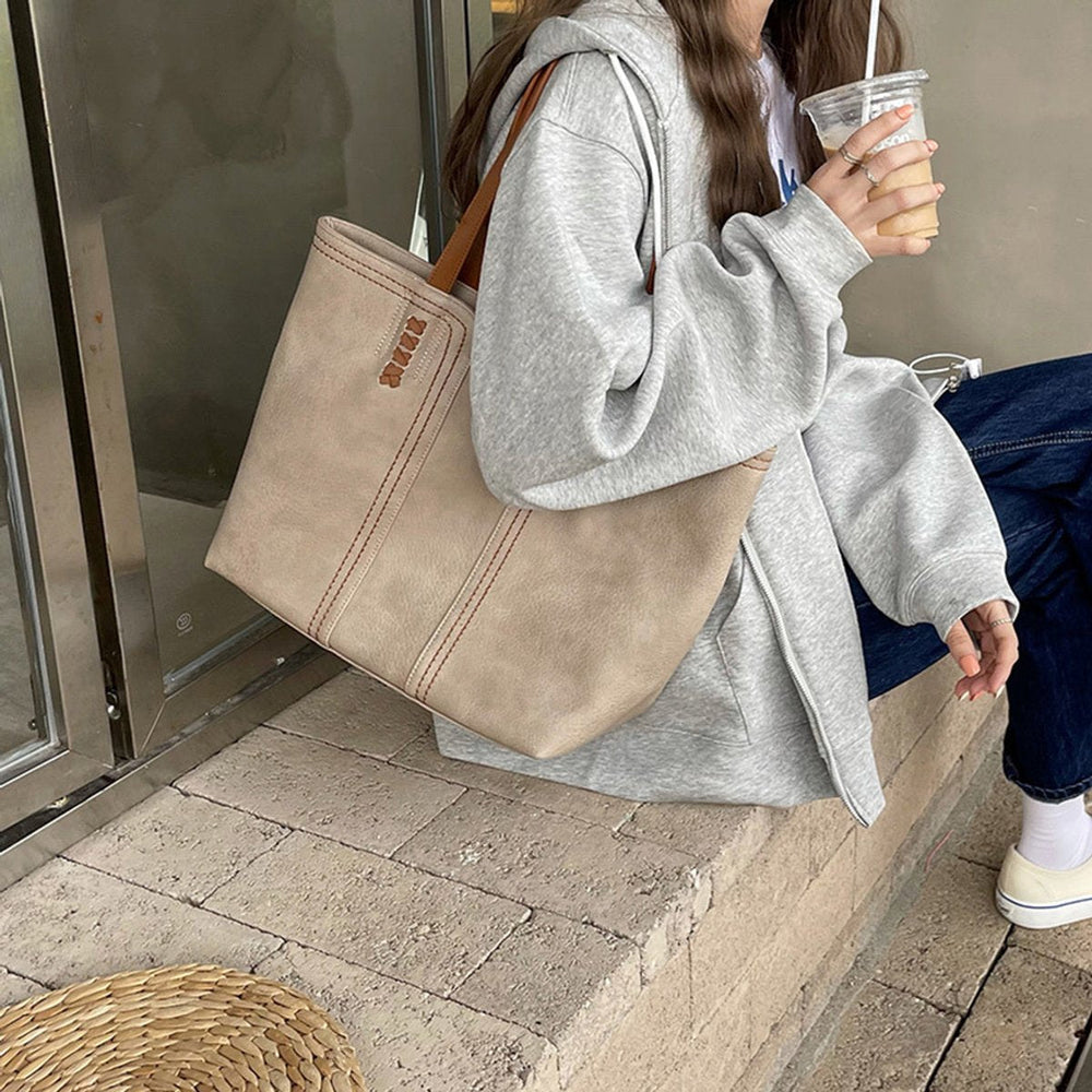 Damen Minimalistische Kunstleder-Laptoptasche für den Alltag (2)