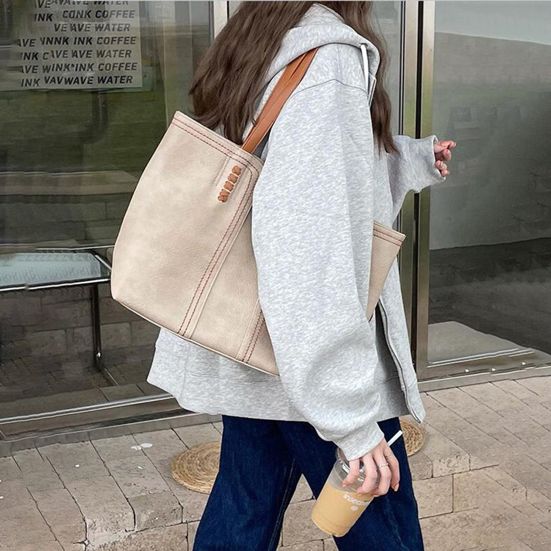 Damen Minimalistische Kunstleder-Laptoptasche für den Alltag (3)