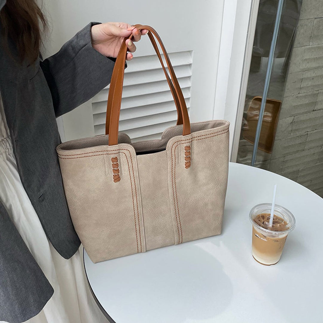 Damen Minimalistische Kunstleder-Laptoptasche für den Alltag (4)