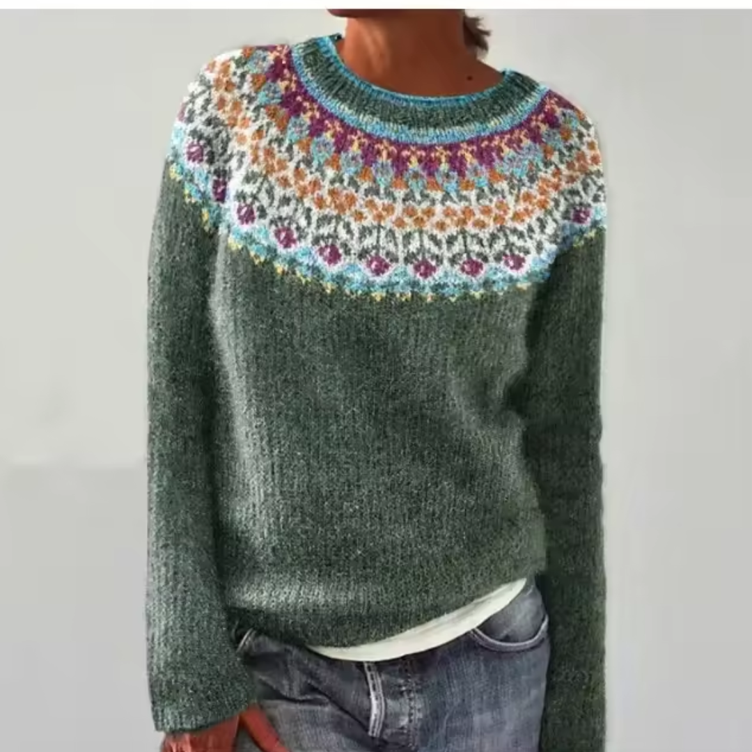 Damen Norweger Pullover aus Wollmischung