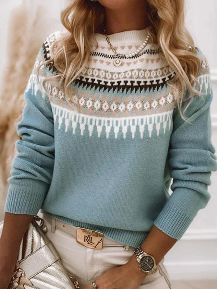Damen Norweger Pullover für den Herbst in Blau