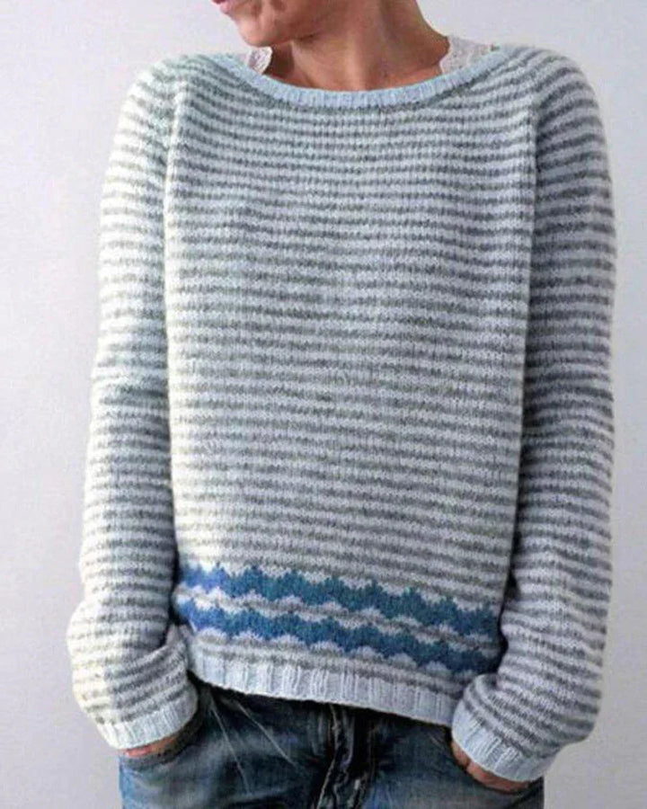 Damen Norweger Pullover mit gemütlichem Schnitt in Grau