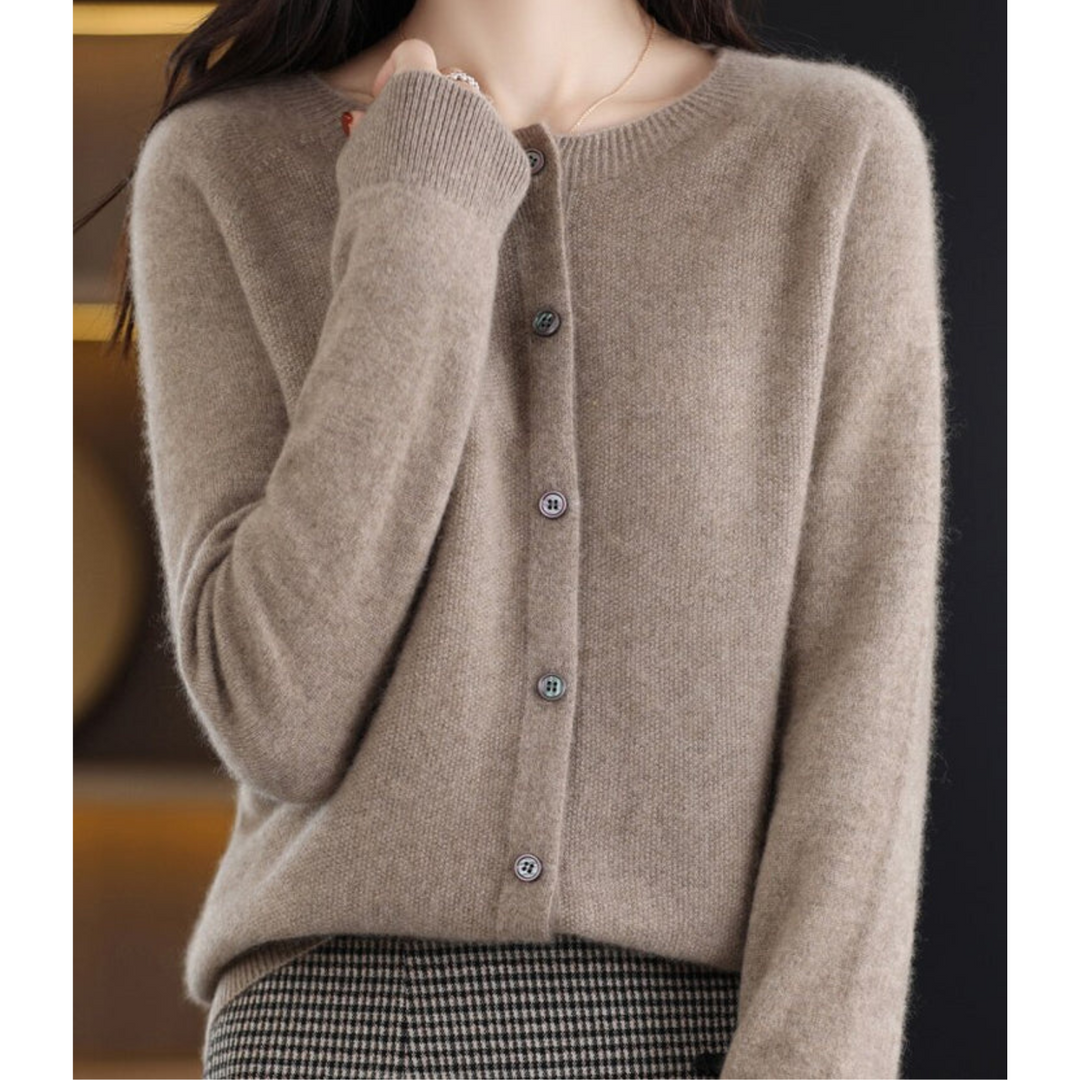 Damen Offener Pullover für alle Jahreszeiten in Braun