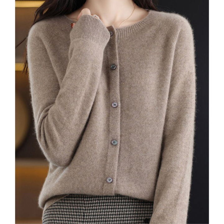 Damen Offener Pullover für alle Jahreszeiten in Braun