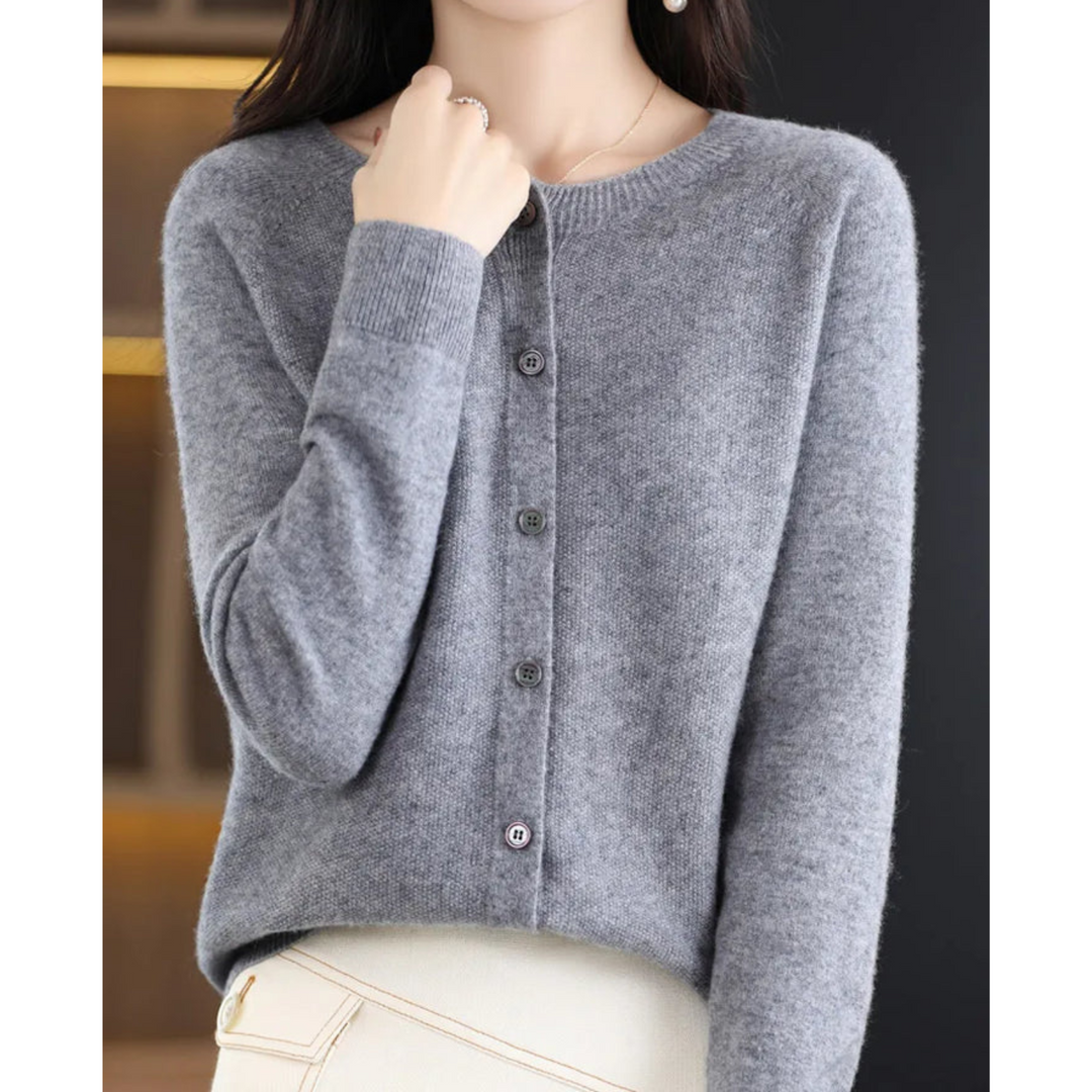 Damen Offener Pullover für alle Jahreszeiten in Grau