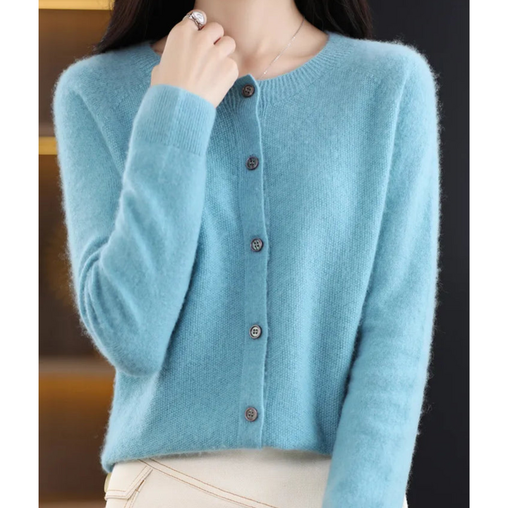 Damen Offener Pullover für alle Jahreszeiten in Hellblau
