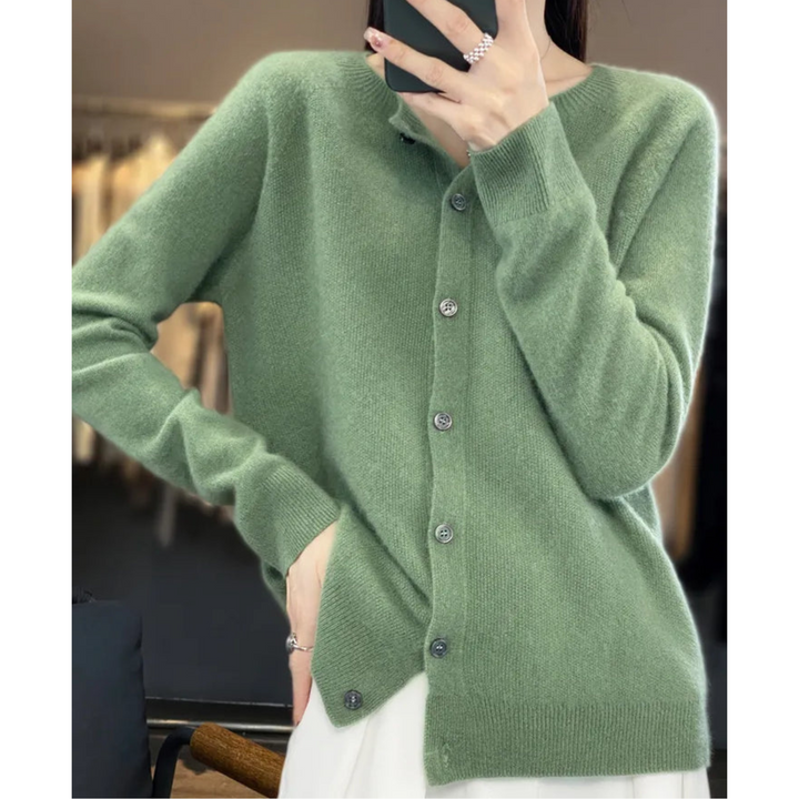 Damen Offener Pullover für alle Jahreszeiten in Hellgrün