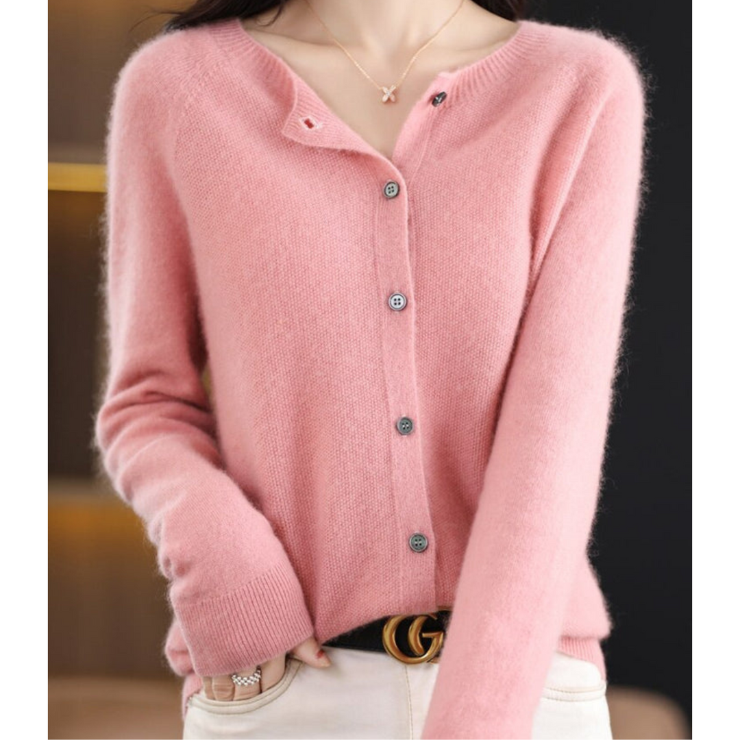 Damen Offener Pullover für alle Jahreszeiten in Hellrosa
