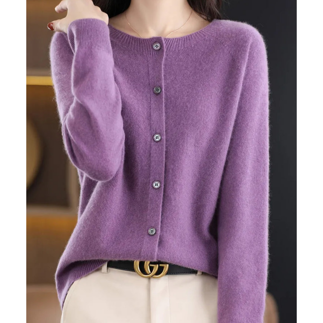 Damen Offener Pullover für alle Jahreszeiten in Lila