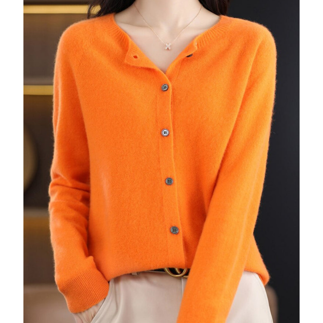 Damen Offener Pullover für alle Jahreszeiten in Orange