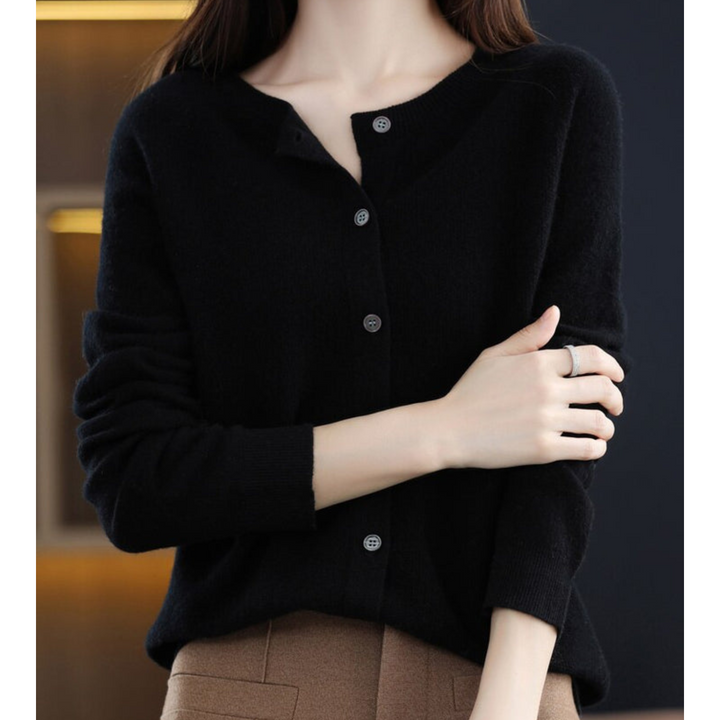 Damen Offener Pullover für alle Jahreszeiten in Schwarz