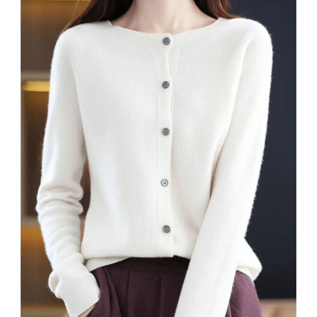 Damen Offener Pullover für alle Jahreszeiten in Weiß