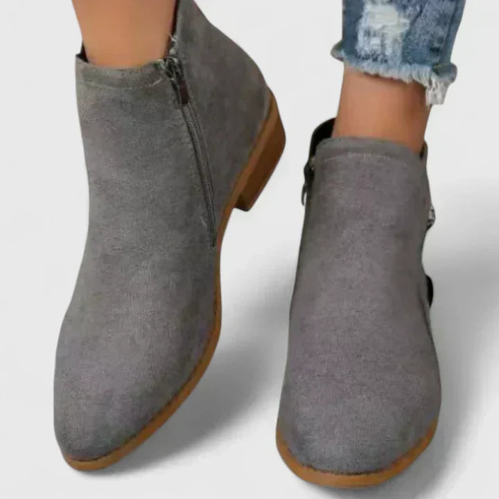 Damen Orthopädische Stiefeletten Wasserdicht Rutschfest in Grau
