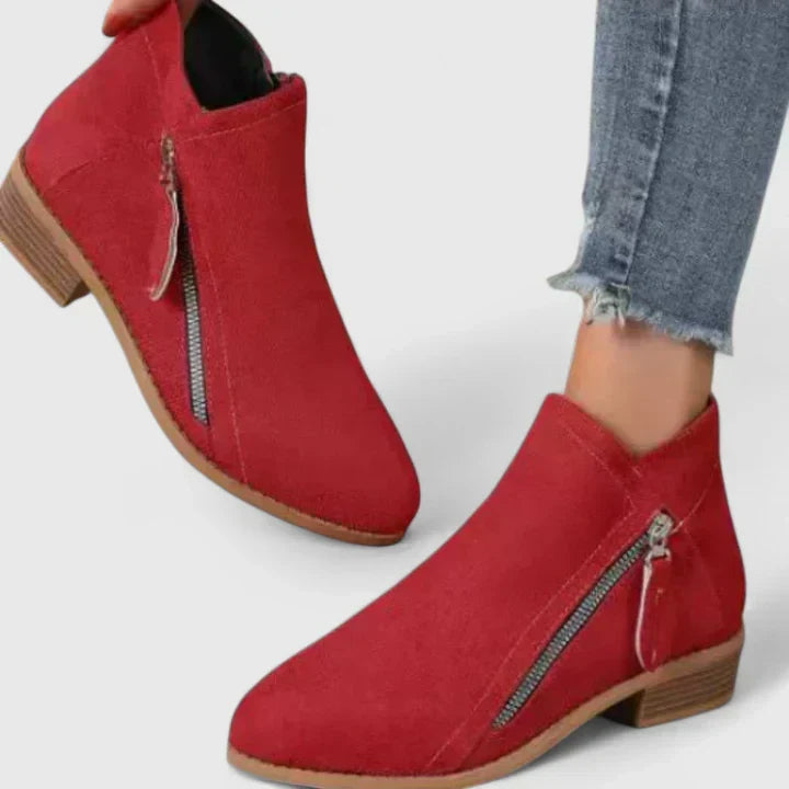 Damen Orthopädische Stiefeletten Wasserdicht Rutschfest in Rot