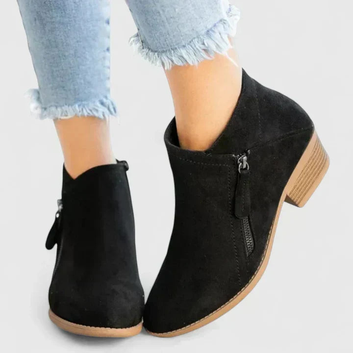 Damen Orthopädische Stiefeletten Wasserdicht Rutschfest in Schwarz
