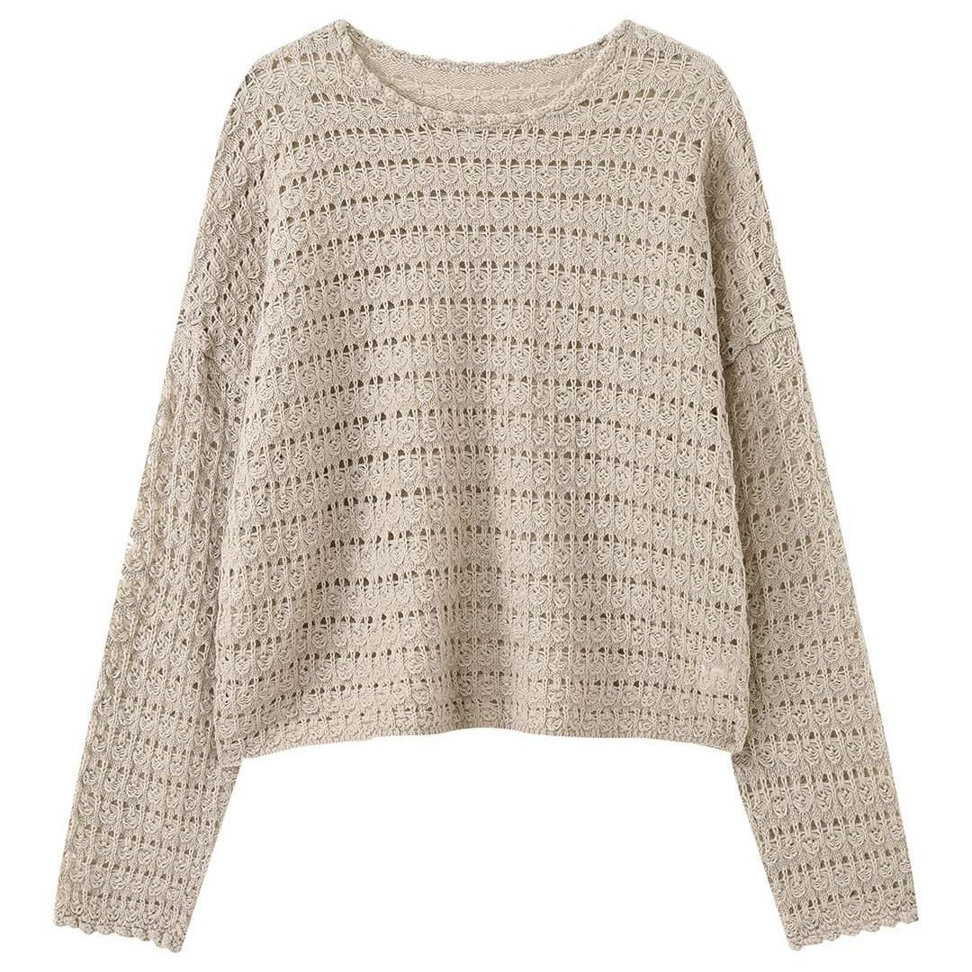 Damen Oversize-Ajourpullover Leicht für Übergangslooks (5)