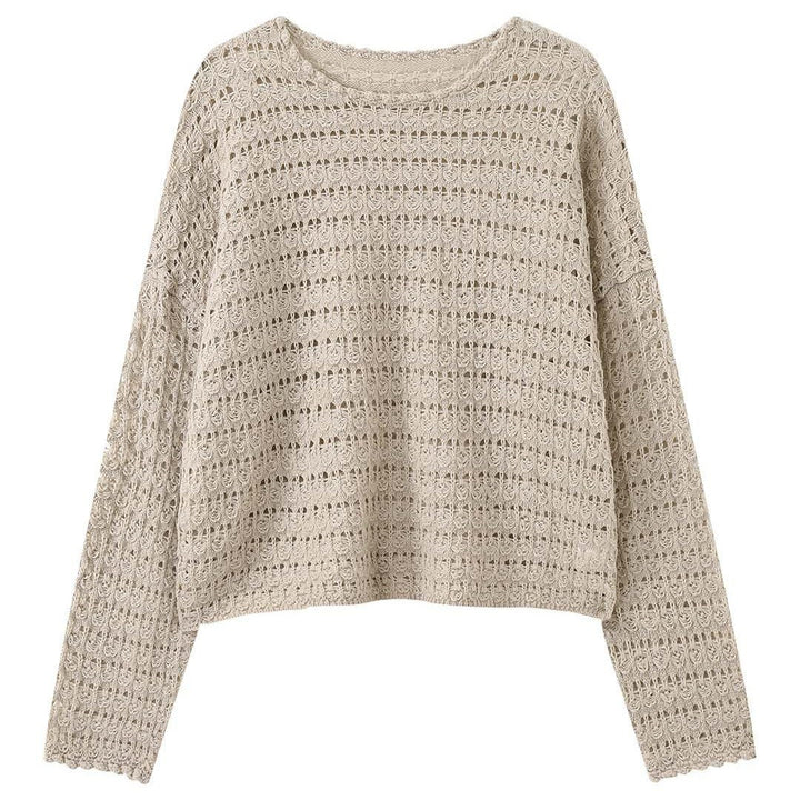 Damen Oversize-Ajourpullover Leicht für Übergangslooks (5)