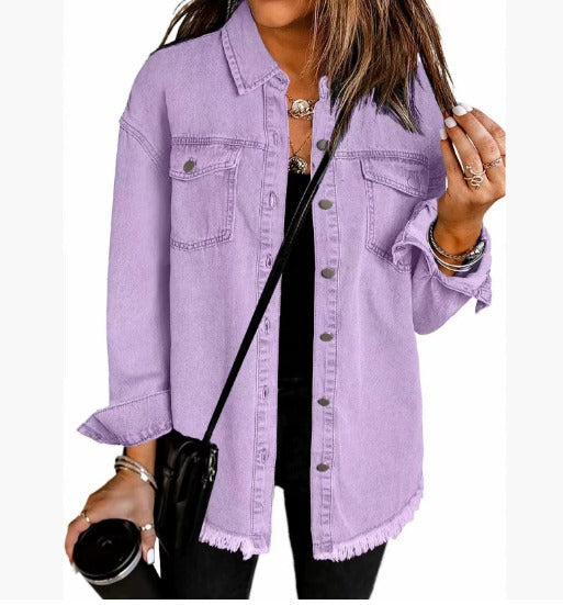 Damen Oversized Jeansjacke zum Schichten (6)