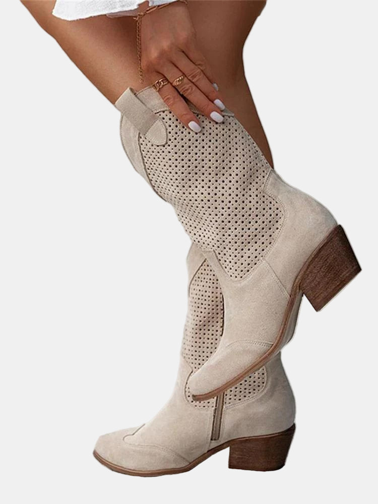 Damen Perforierte Stiefeletten für Übergangswetter in Beige
