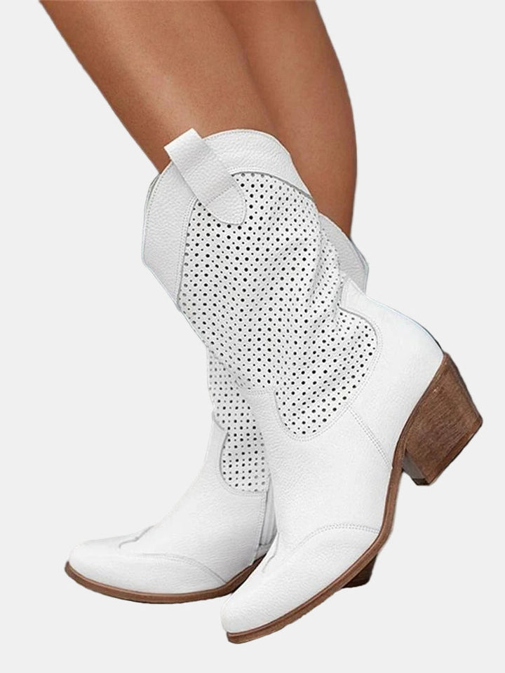 Damen Perforierte Stiefeletten für Übergangswetter in Weiß