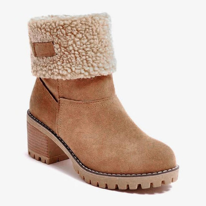 Damen Plateau-Stiefel für den Winter in Braun