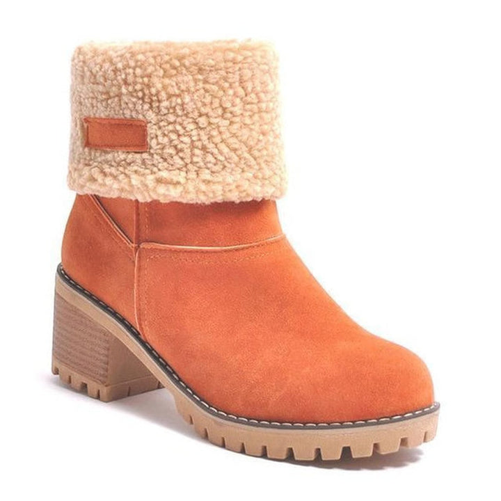 Damen Plateau-Stiefel für den Winter in Rost