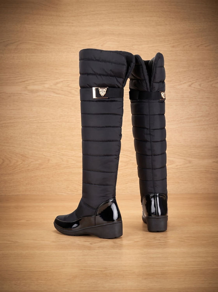 Damen Plateau-Stiefel warm gefüttert für Winter (2)