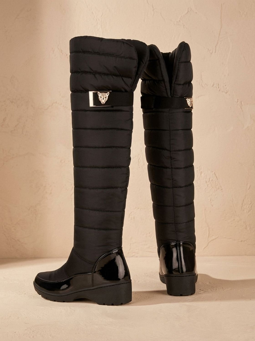 Damen Plateau-Stiefel warm gefüttert für Winter (4)