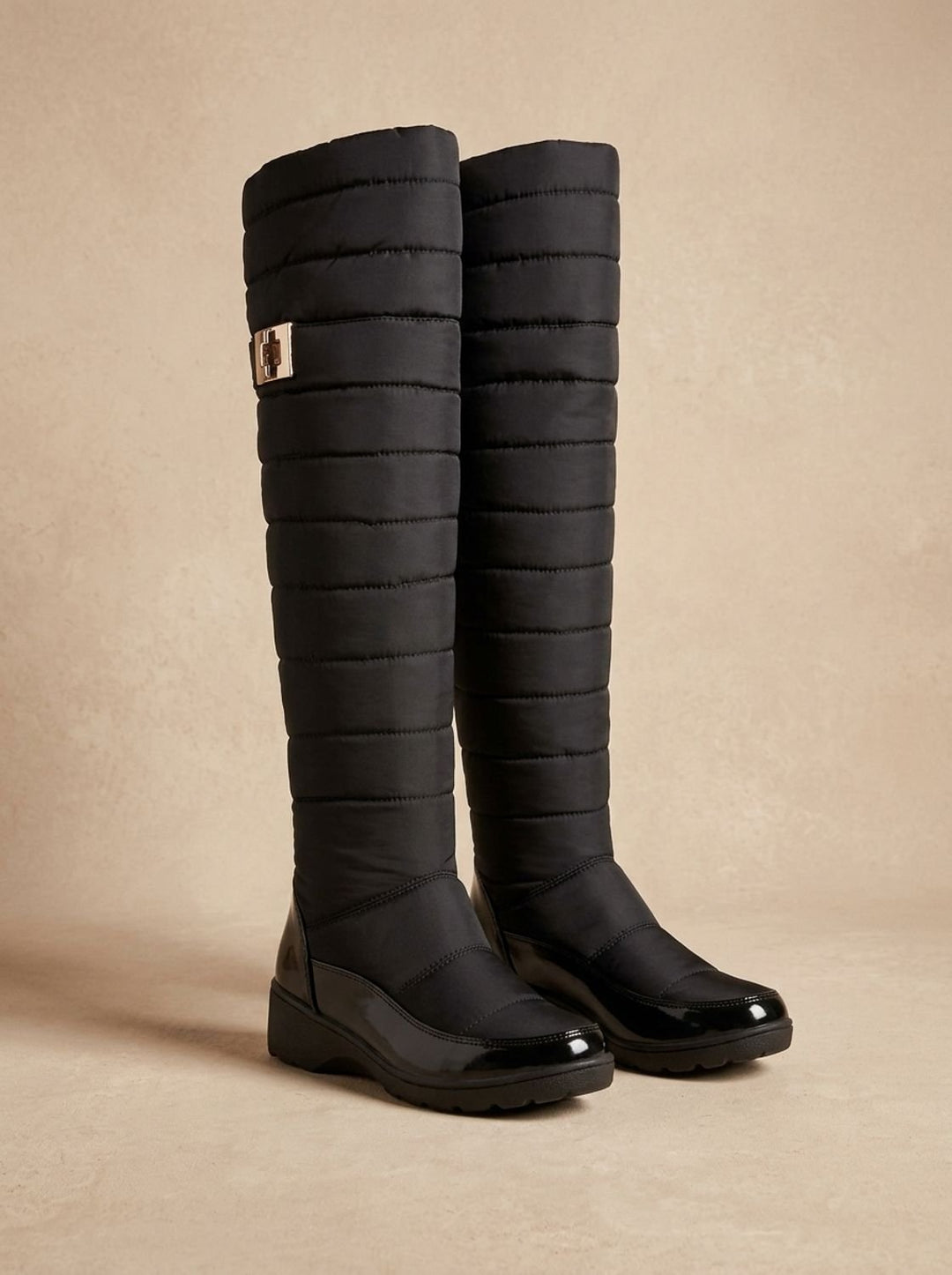 Damen Plateau-Stiefel warm gefüttert für Winter (5)