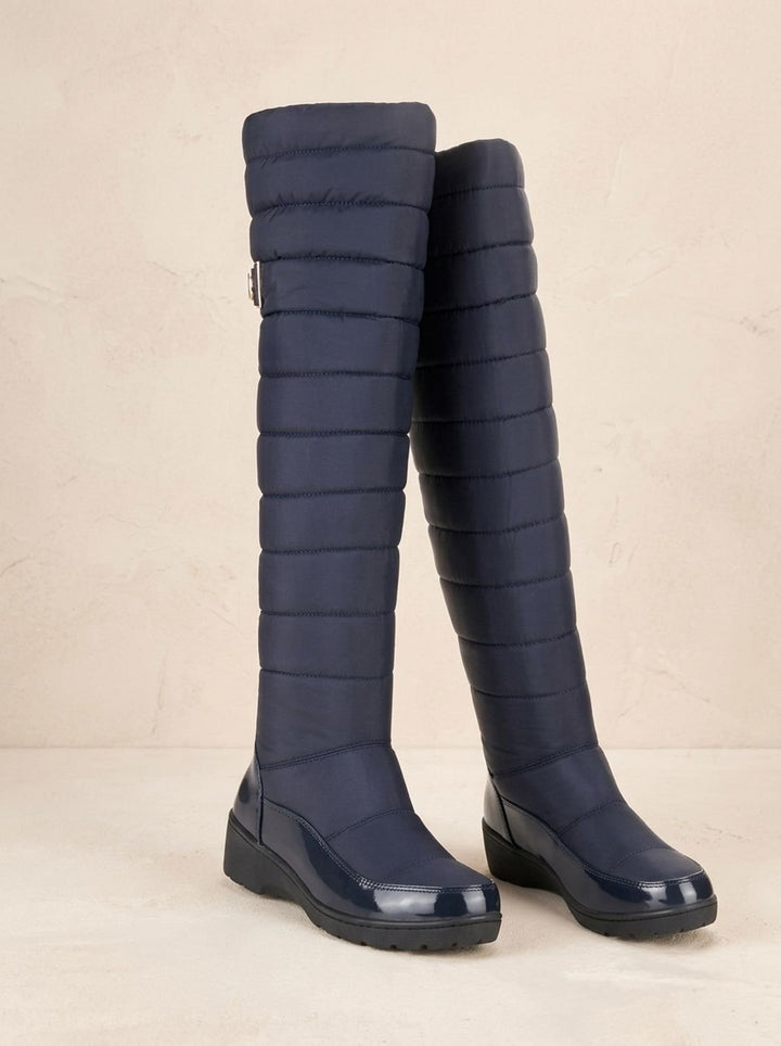 Damen Plateau-Stiefel warm gefüttert für Winter (8)