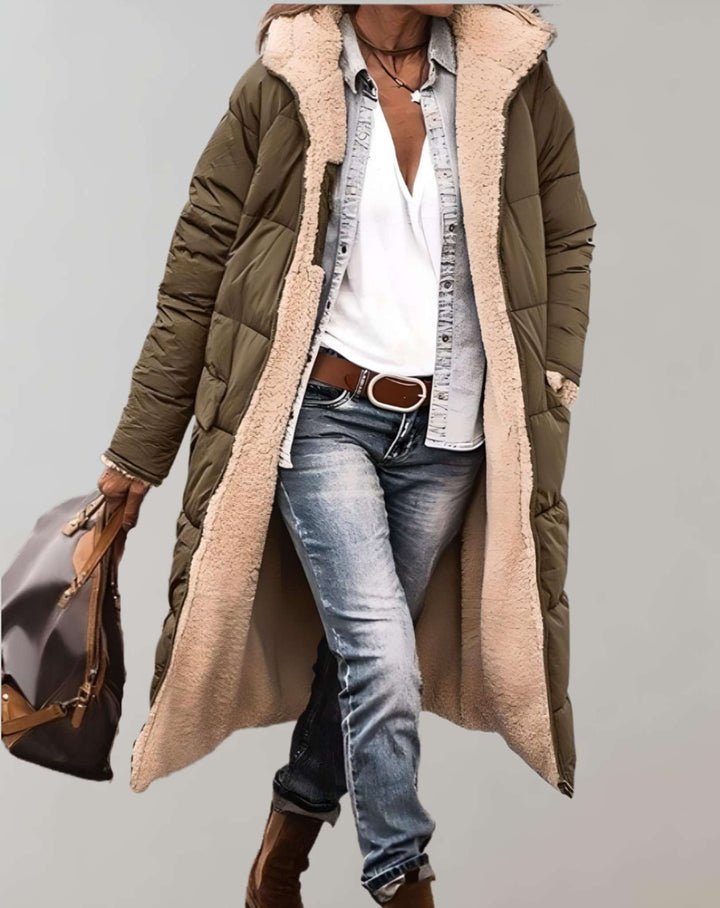 Damen Puffer Jacke für Herbst in Army Green