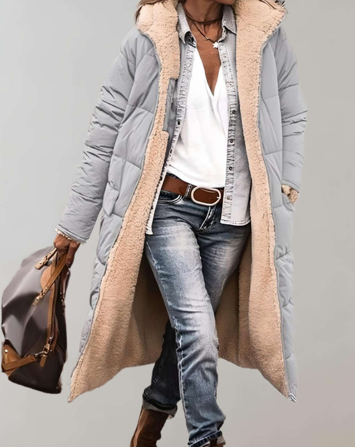 Damen Puffer Jacke für Herbst in Grau